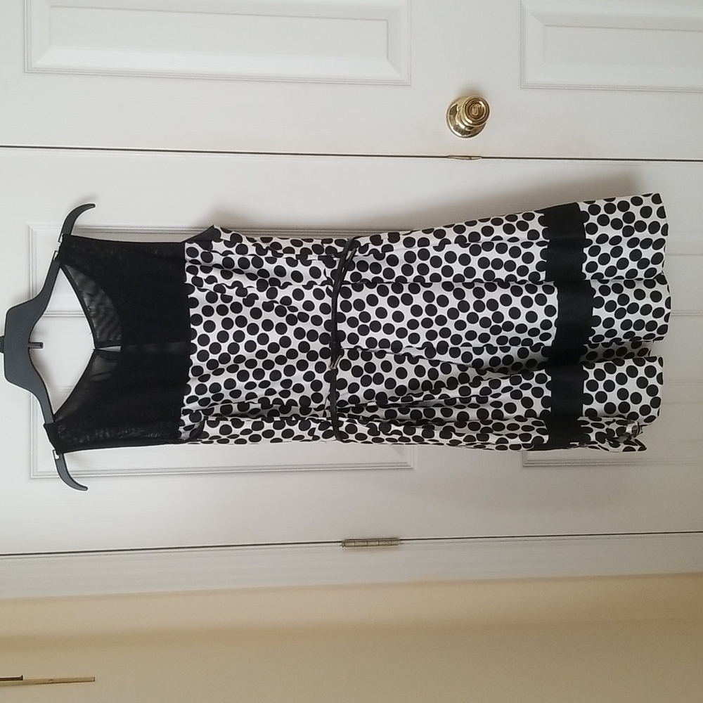 Danny and Nicole Sleeveless Polka Dot Dress